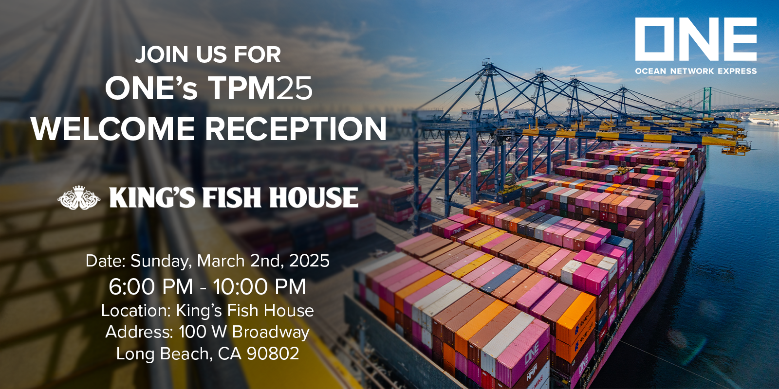 ONE vessel and TPM245 invitation details
